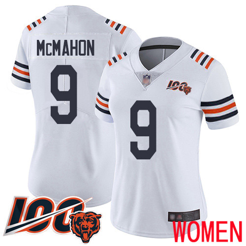 Chicago Bears Limited White Women Jim McMahon Jersey NFL Football #9 100th Season->youth nfl jersey->Youth Jersey
